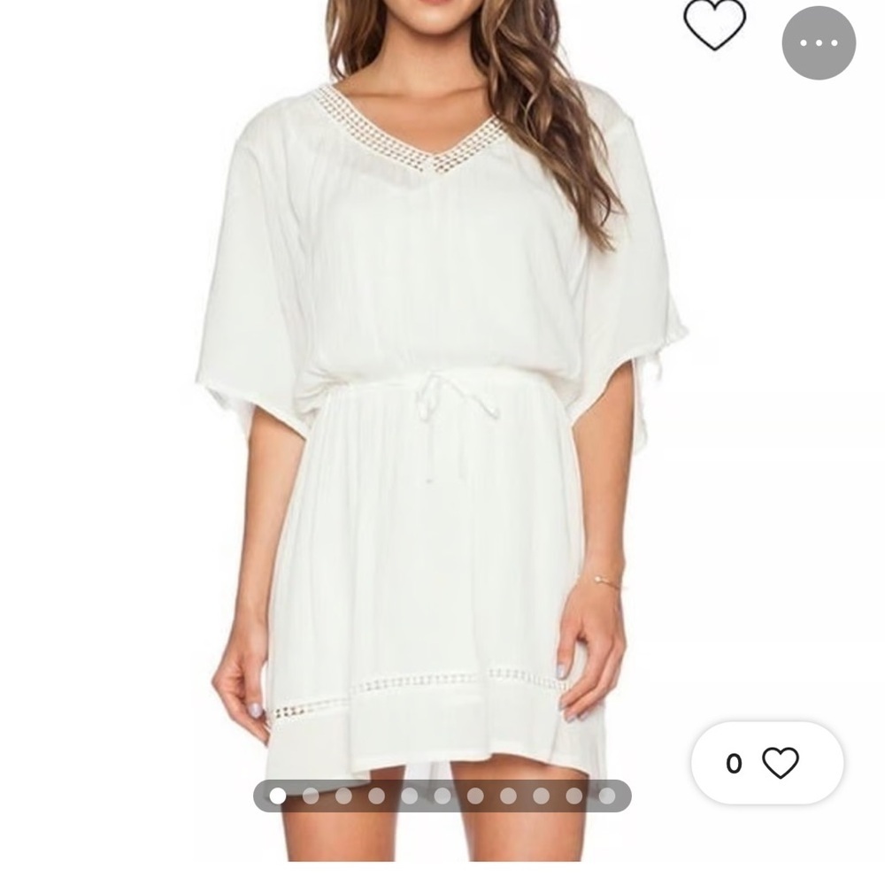 BB Dakota White Coverup Mini Swim Dress Size Small